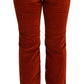 GF Ferre Red Cotton Low Waist Straight Casual Jeans