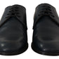 Dolce & Gabbana Navy Blue Leather Lace Up Formal Derby Shoes
