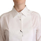 Dolce & Gabbana White Cotton Collared Long Sleeve Shirt Top