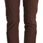 Just Cavalli Brown Mid Waist Cotton Cropped Capri Pants