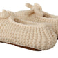 Dolce & Gabbana White Slip On Ballerina Flats Wool Knit Shoes