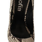 Sofia Gray Snake Skin Leather Stiletto High Heels Pumps Shoes