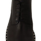 ASH Black Leather Block Mid Heels Lace Up Studs Shoes