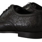 Dolce & Gabbana Black Exotic Leather Lace Up Formal Derby Shoes