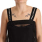 Dolce & Gabbana Black Silk Stretch Crystal Sheath Mini Dress