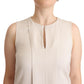 Peserico Beige Sleeveless Round Neck Knee Length Shift Dress