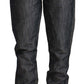 Acht Dark Gray Ramie Mid Wide Waist Straight Denim Jeans