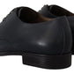 Dolce & Gabbana Navy Blue Leather Lace Up Formal Derby Shoes