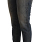 Twinset Blue Washed Cotton Cropped Capri Women Denim Jeans