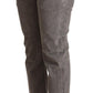 Acht Gray Cotton Straight Fit High Waist Pants