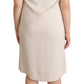 Peserico Beige Sleeveless Round Neck Knee Length Shift Dress
