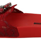 Dolce & Gabbana Red Lace Crystal Sandals Slides Beach Shoes