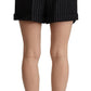 Dolce & Gabbana Black Stripes Wool High Waist Trouser Bermuda Shorts