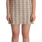 Dolce & Gabbana Beige Checkered Sleeveless Mini Shift Dress