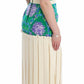 Caterina Gatta Multicolor Dress Gown Floral Sleeveless Gown