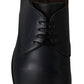 Dolce & Gabbana Navy Blue Leather Lace Up Formal Derby Shoes
