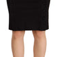 GF Ferre Black High Waist Viscose Knee Length Pencil Cut Skirt