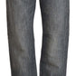 Acht Gray Washed Mid Waist Straight Denim Folded Hem Jeans