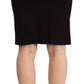 GF Ferre Black High Waist Viscose Knee Length Pencil Cut Skirt