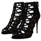 Dolce & Gabbana Black Suede Stiletto Heels Bette Sandals Shoes