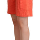 Peserico Orange Cotton High Waist Cargo Casual Shorts