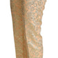 Dolce & Gabbana Pink Floral Brocade High Waist Trouser Tapered Pants