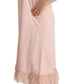 P.A.R.O.S.H. Pink Polyester Sleeveless Midi Feather Shift Dress