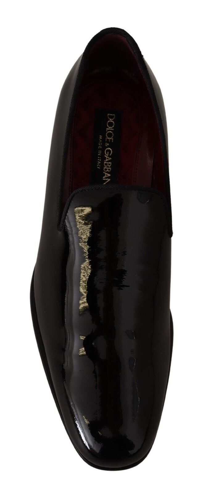 Dolce &amp; Gabbana 블랙 페이턴트 가죽 포멀 로퍼 드레스 슈즈