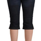 GF Ferre Blue Cotton Stretch Low Waist Slim Capri Denim Jeans
