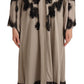 Dolce & Gabbana Beige Silk Lace Abaya Long Kaftan Dress