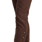 Just Cavalli Brown Mid Waist Cotton Cropped Capri Pants