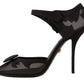 Dolce & Gabbana Black Mesh Ankle Strap Stiletto Pumps Shoes