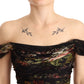 Dolce & Gabbana Multicolored Floral Off Shoulder Gown Dress