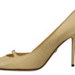Dolce & Gabbana Yellow Exotic Leather Stiletto Heel Pumps Shoes