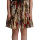 Dolce & Gabbana Beige Floral Sleeveless Round Neck Mini Dress
