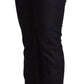 GF Ferre Black Cotton Stretch Low Waist Skinny Denim Jeans