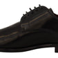 Dolce & Gabbana Black Leather Lace Up Formal Derby Shoes