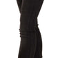GF Ferre Black Washed Mid Waist Cotton Denim Skinny Jeans