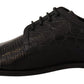 Dolce & Gabbana Black Exotic Leather Lace Up Formal Derby Shoes