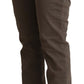CYCLE Brown Cotton Low Waist Skinny Casual Jeans