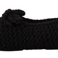 Dolce & Gabbana Black Slip On Ballerina Flats Wool Knit Shoes