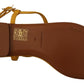 Dolce & Gabbana Mustard Leather Devotion Flats Sandals Shoes