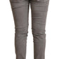 Acht Light Gray Washed Cotton Slim Fit Denim Jeans