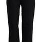 John Galliano Black Cotton Flared Cropped High Waist Denim Jeans