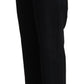 John Galliano Black Cotton Flared Cropped High Waist Denim Jeans