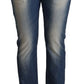 Acht Blue Washed Mid Waist Folded Hem Skinny Jeans