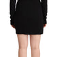 Dsquared² Black Long Sleeves Deep V-neck Mini Sheath Dress