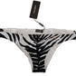 Dolce & Gabbana White Swimwear Zebra Side Tie Bottom Swimsuit