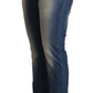 Acht Blue Washed Mid Waist Folded Hem Skinny Jeans