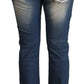 Acht Blue Washed Mid Waist Folded Hem Skinny Jeans